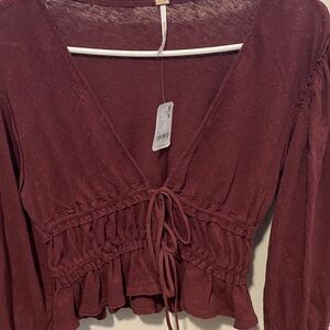 NWT Free People  Tie-Front Blouse
